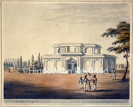 /data/Original Prints/Topography Views, City Views, Landscapes/MUSIC GALLERY AT THE ENTRANCE OF THE MOSQUE SERINGAPATAM.jpg